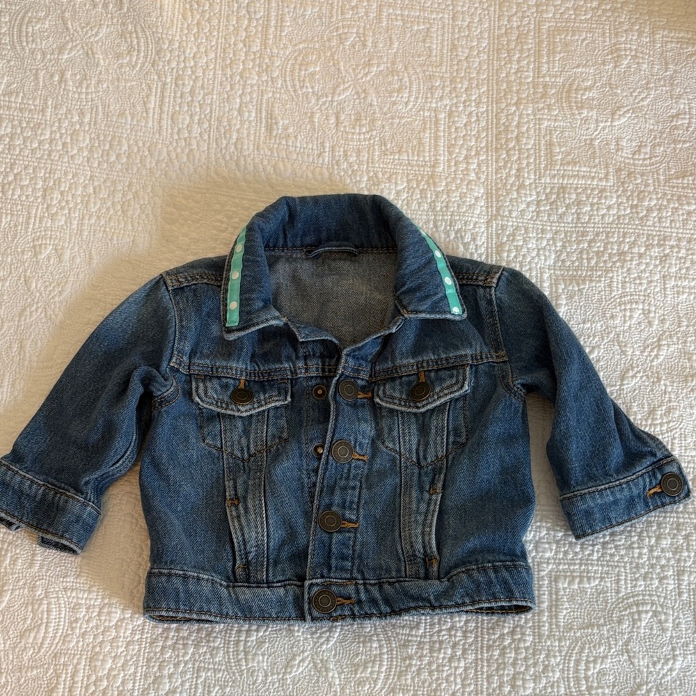 Little Co. Denim Jacket with Teal Accents